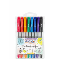 CANETA ESF.GEL 1.0 CORES SORT.BLISTER C/8UN CA0033
